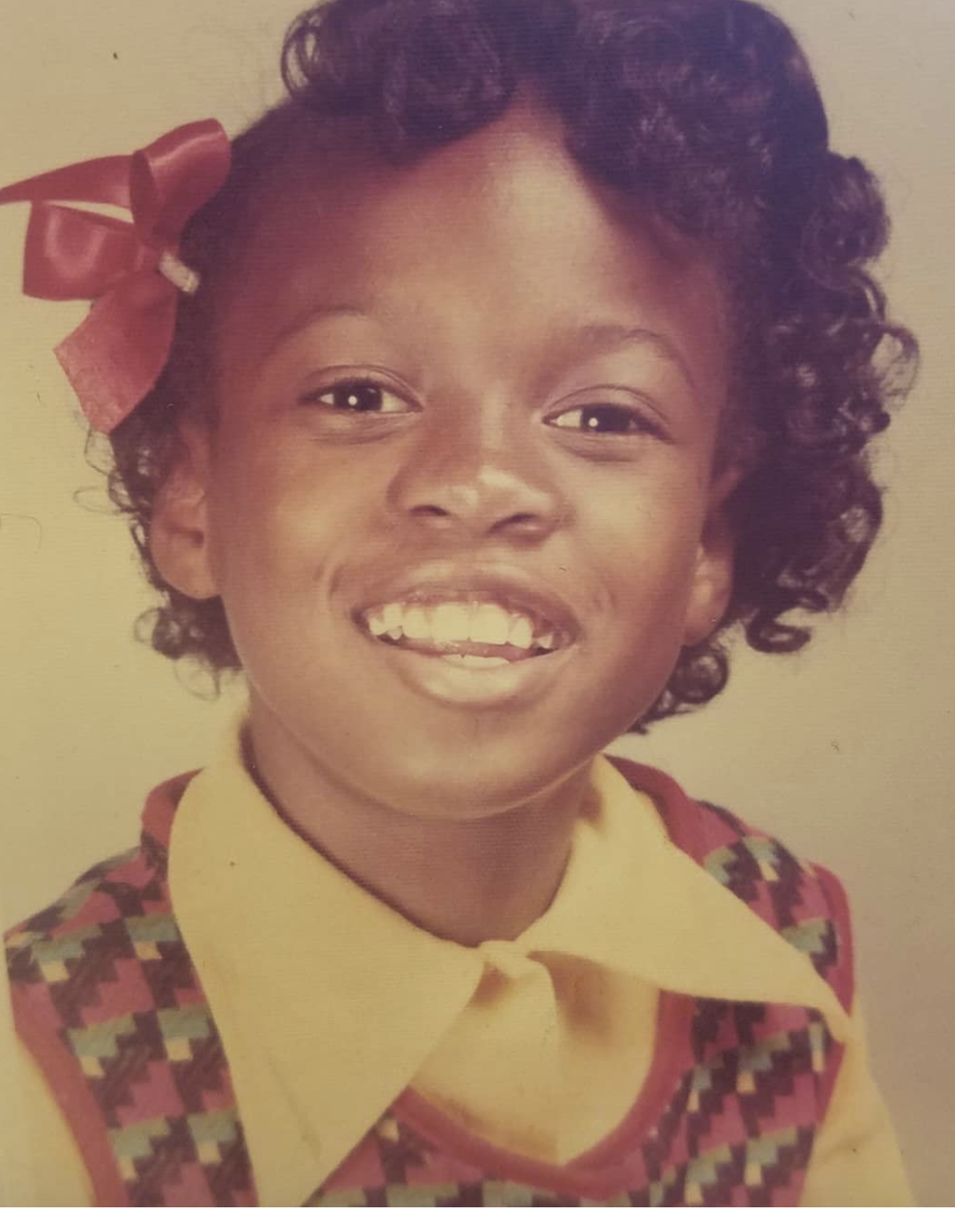 Evelyn Abernathy in fourth grade growing up in an Army family