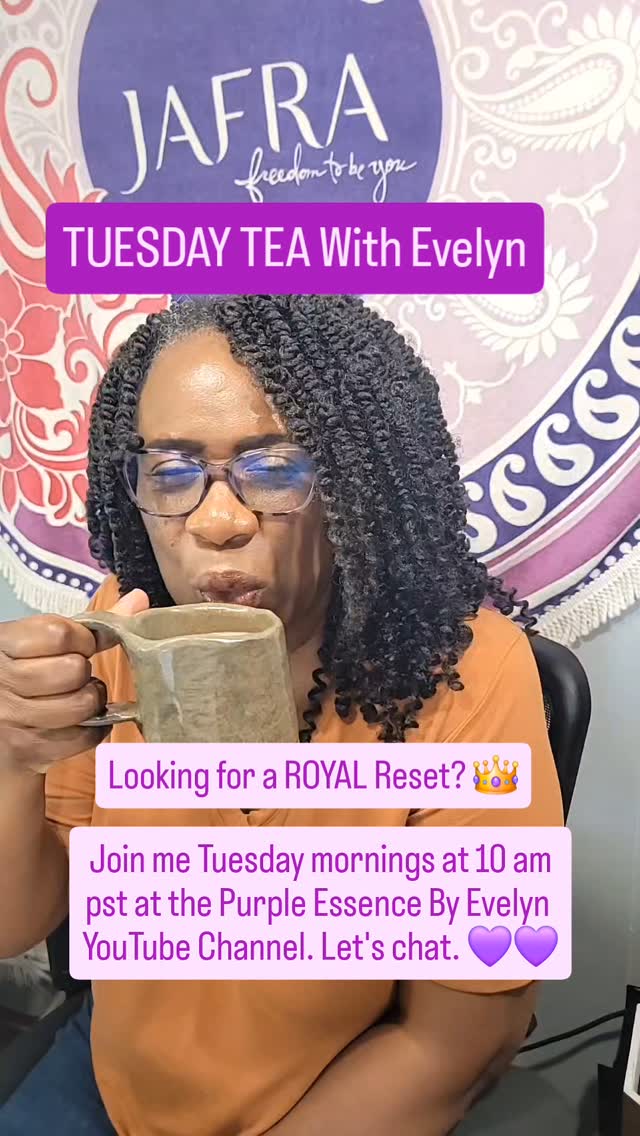 ✨ Are you ready for a weekly sip of self-care?
I’m inviting you to a brand-new series: Tuesday Tea with Evelyn 💜

Every Tuesday at 10 AM PT, join me on the Purple Essence by Evelyn YouTube channel for quick, meaningful tips to help you age well with grace, joy, and intention. We’ll chat skincare, wellness, sleep, movement, healthy habits—and of course, TEA ☕👑

🎥 Whether you catch it live or watch the replay, grab your cup and come hang out.

🫖 This week’s topic: The Secret to Summer-Ready Skin
📍 YouTube: Purple Essence by Evelyn
💬 Tag a friend who could use a royal reset!

#TuesdayTeaWithEvelyn #RoyalReset #AgeWellWithEvelyn #SkincareTips #SelfCareRoutine #TeaTimeTalks #WellnessJourney #PurpleEssenceByEvelyn #WomenOver40 #GlowUpTips #SkincareEducator #AgingWellEducator