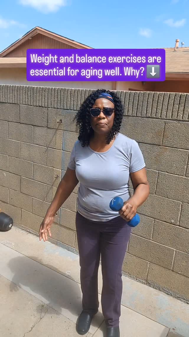 Aging well with grace, confidence, and purpose starts with what we do today.

This simple move, standing on one leg while passing a 5-pound weight, builds two essentials for aging well:

💪 Balance: Our risk of falling increases with every birthday. Practicing balance now supports stability and coordination later.

🏋🏽‍♀️ Strength: As we age, we naturally lose muscle and gain fat (happy birthday, right? 🎁). The fix? Regular weight training to stay strong, toned, and full of energy.

✨ What’s your favorite balance or weight exercise?

Are you on target for aging well? Grab my Royal Wellness Guide to find out. See the link in my bio or DM me. I got you.

Follow me for more tips to age with vitality. Share this with a friend who wants beauty that lasts! 

#purpleessencebyevelyn #skincareeducator #agewellwithevelyn #balanceexercise #agingwellguide #exercisewithweights #vitalityafter40 #gracefulaging