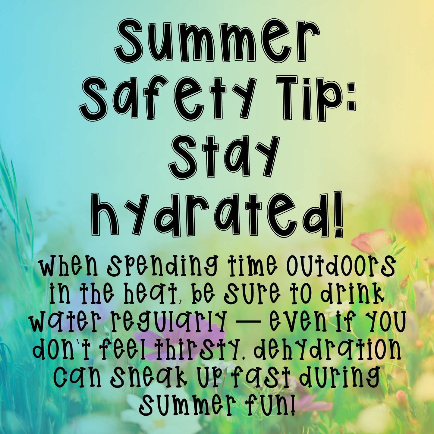 Summer Safety Tip: Stay Hydrated 💧Have a fun and safe weekend.

What is your favorite way to stay hydrated in the summer?

#PurpleEssenceByEvelyn #AgeWellWithEvelyn #summer #stayhydrated #weekendfun #summersafetytip